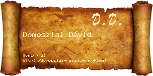 Domoszlai Dávid névjegykártya